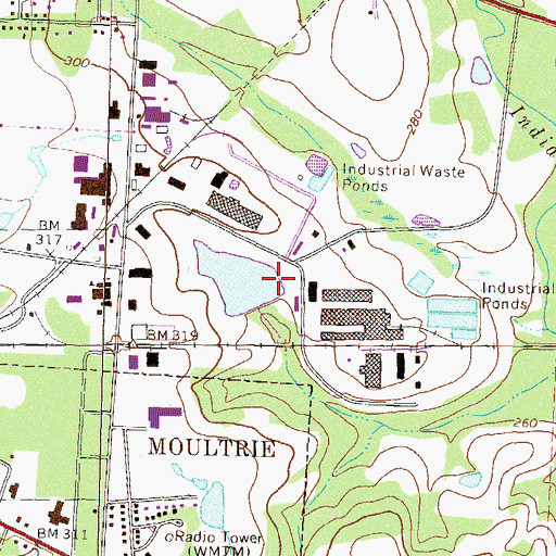 Topographic Map of Colquitt County Lake Dam, GA