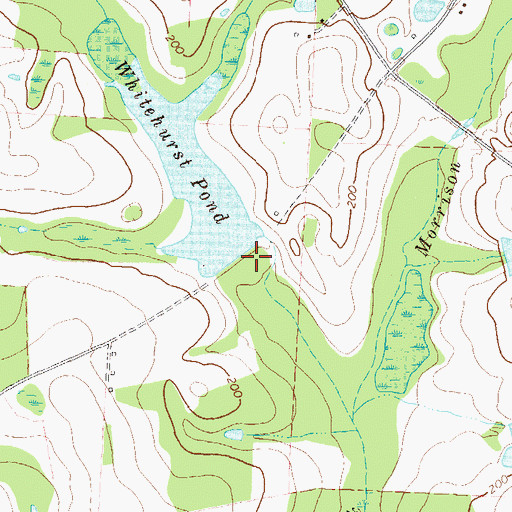 Topographic Map of Whitehurst Pond Dam, GA