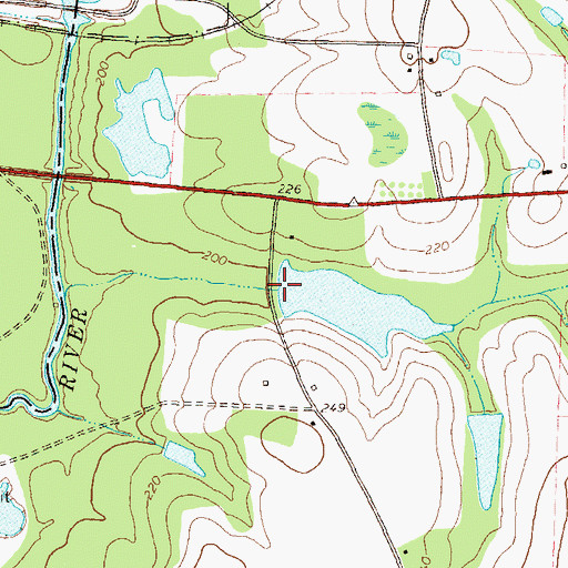 Topographic Map of Pervis Lake Dam, GA