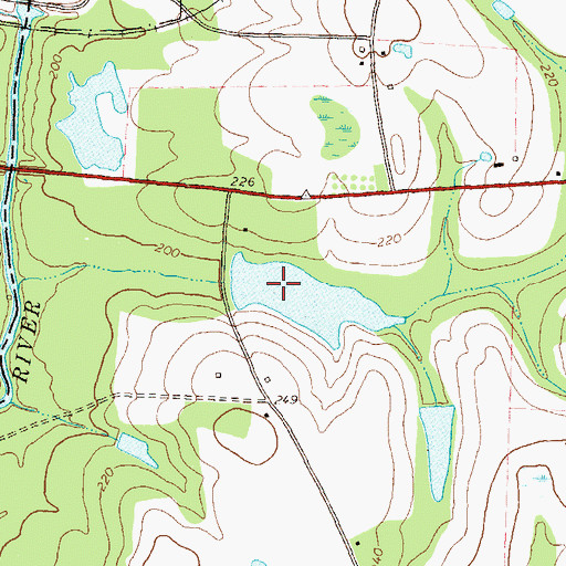 Topographic Map of Pervis Lake, GA