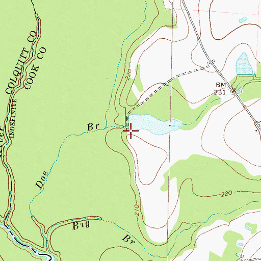 Topographic Map of Grist Lake Dam, GA