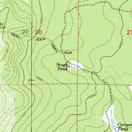 Topographic Map of Sears Tank, AZ