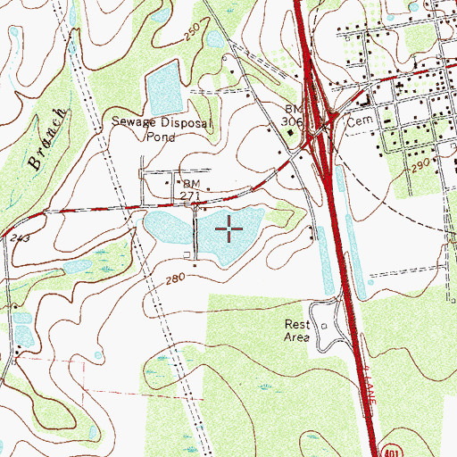 Topographic Map of Betts Lake, GA