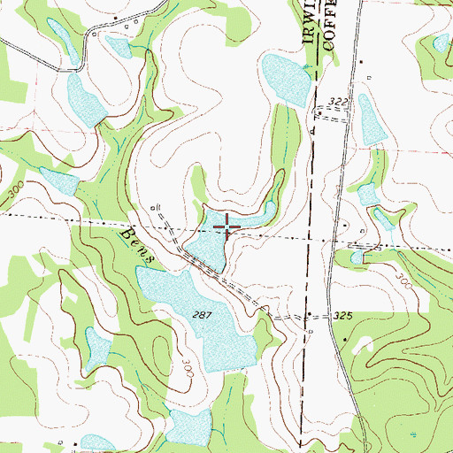 Topographic Map of Evans Lake North, GA