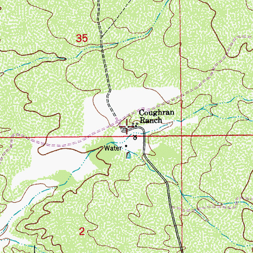Topographic Map of Coughran Ranch, AZ