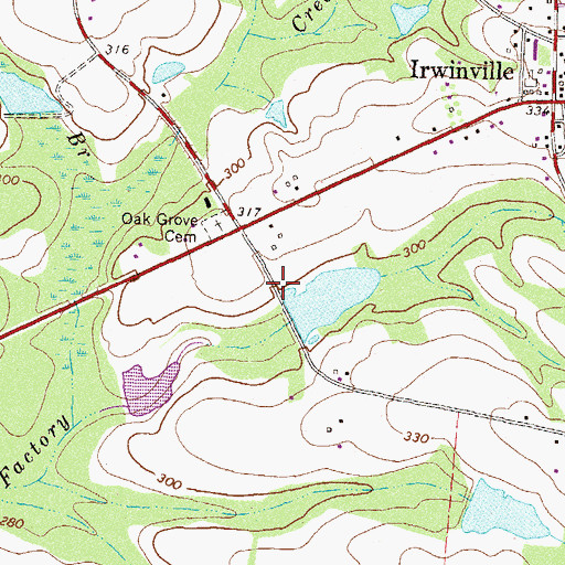Topographic Map of Brown Lake Dam, GA