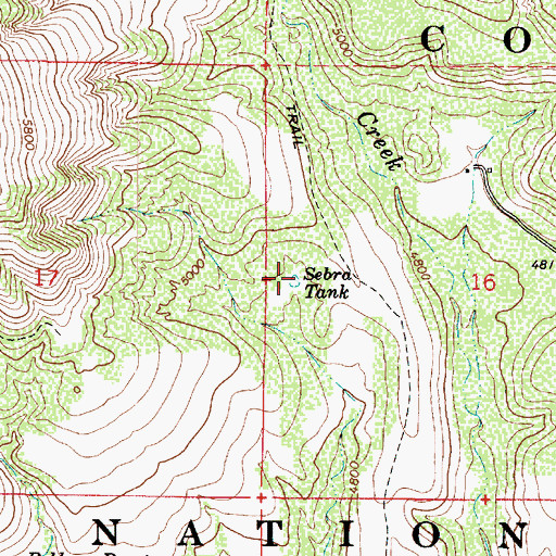Topographic Map of Sebra Tank, AZ