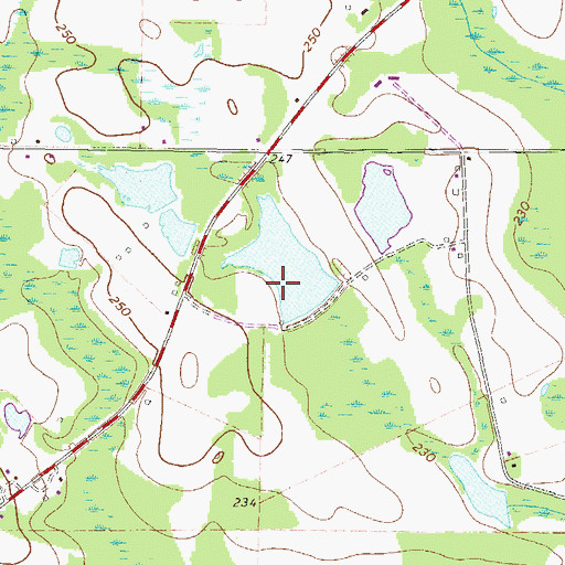 Topographic Map of Okuinn Lake Dam, GA