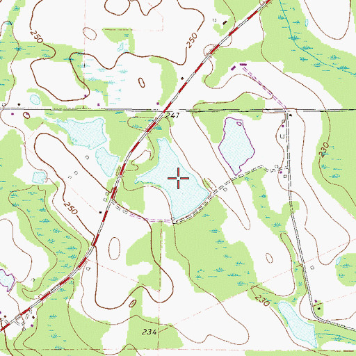 Topographic Map of Okuinn Lake, GA