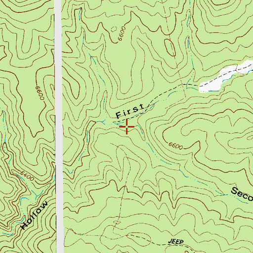 Topographic Map of Second Hollow, AZ