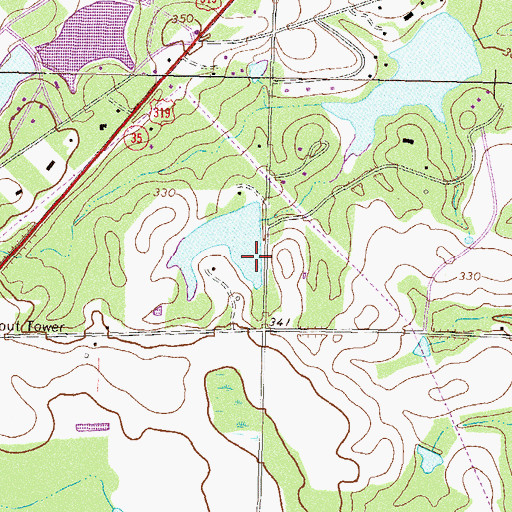 Topographic Map of McAllister Lake Dam, GA