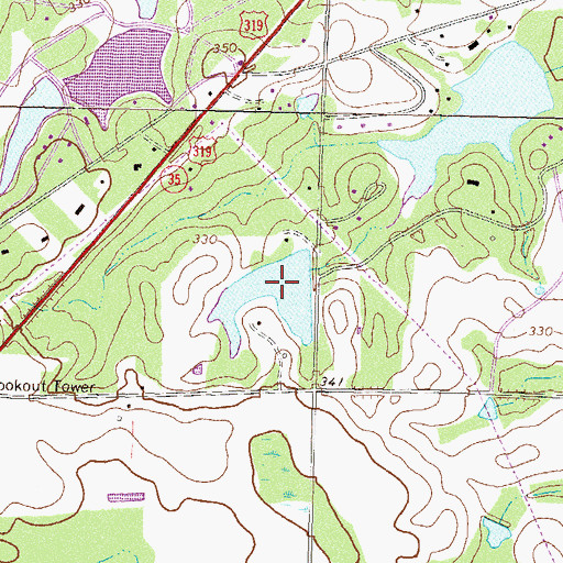 Topographic Map of McAllister Lake, GA