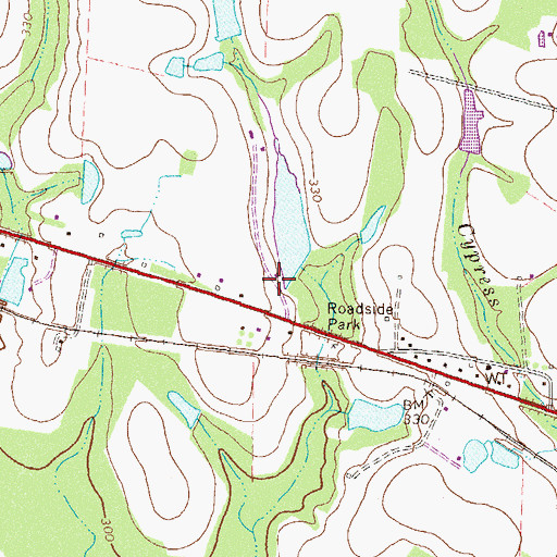 Topographic Map of Bany Lake Dam, GA