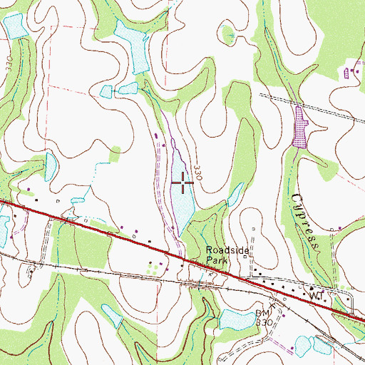 Topographic Map of Bany Lake, GA