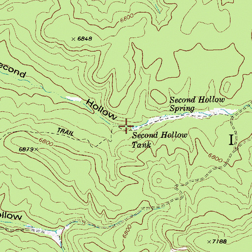 Topographic Map of Second Hollow Tank, AZ