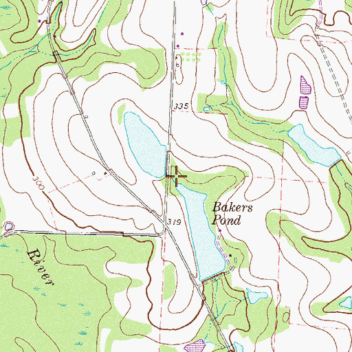 Topographic Map of Dillard Lake, GA