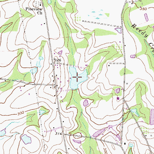 Topographic Map of Spradley Lake, GA