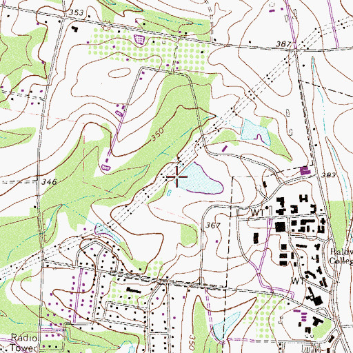 Topographic Map of Baldwin Lake Dam, GA