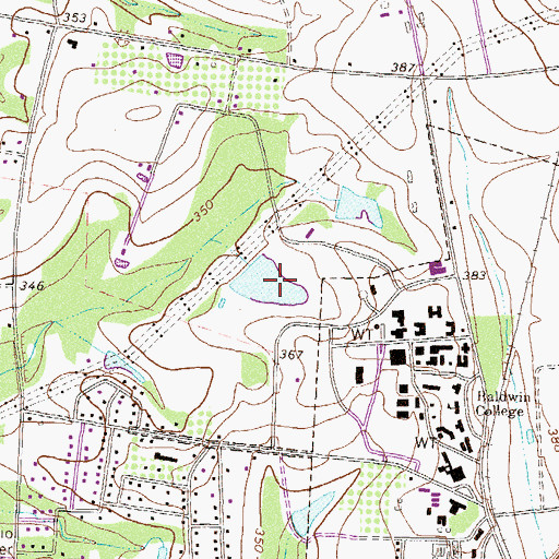 Topographic Map of Baldwin Lake, GA
