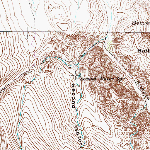 Topographic Map of Second Water Spring, AZ