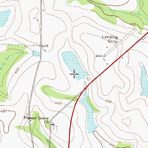 Topographic Map of Burkett Lake Dam, GA