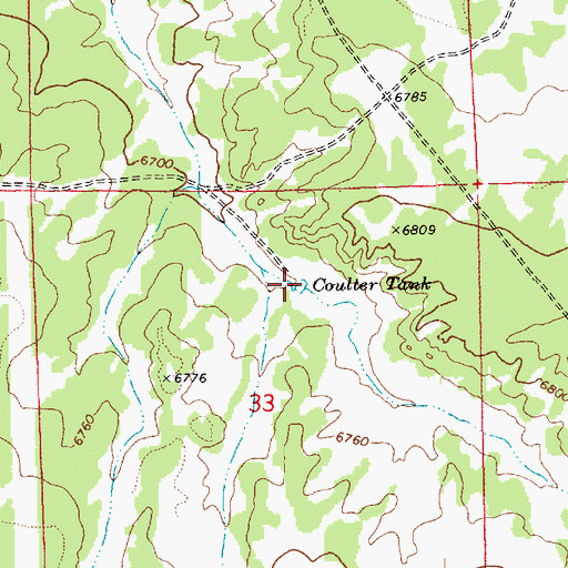 Topographic Map of Coulter Tank, AZ