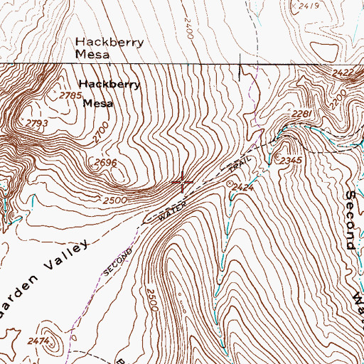 Topographic Map of Second Water Trail, AZ
