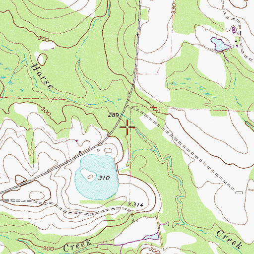 Topographic Map of Shingle Farm Service Lake Dam, GA