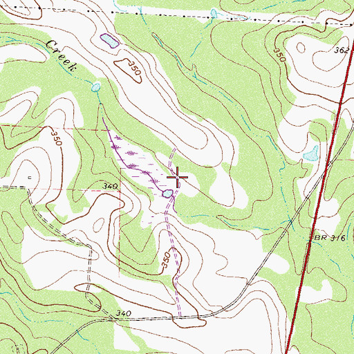Topographic Map of Lumkins Lake Dam, GA