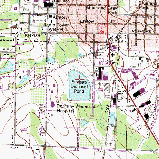 Topographic Map of Fitzgerald West Lake Dam, GA