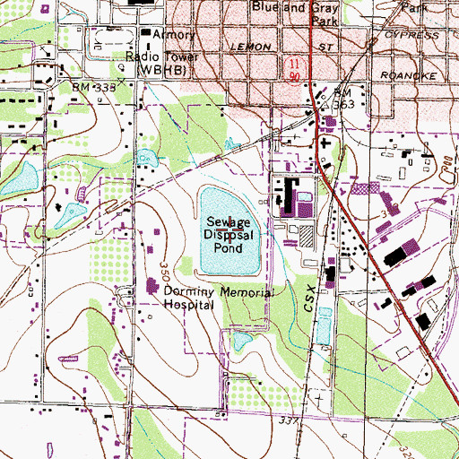 Topographic Map of Fitzgerald West Lake, GA