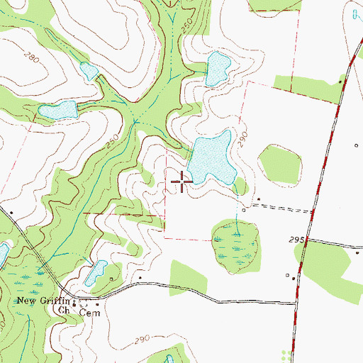 Topographic Map of Tucker Lake Dam, GA