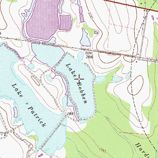 Topographic Map of Lake Bobben Dam, GA
