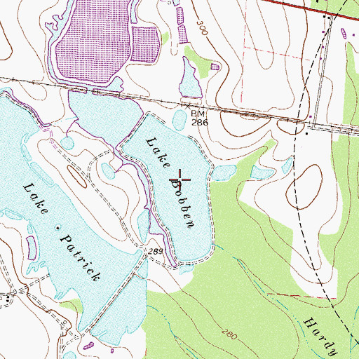 Topographic Map of Lake Bobben, GA