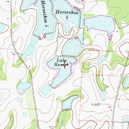 Topographic Map of Lake Russell Dam, GA