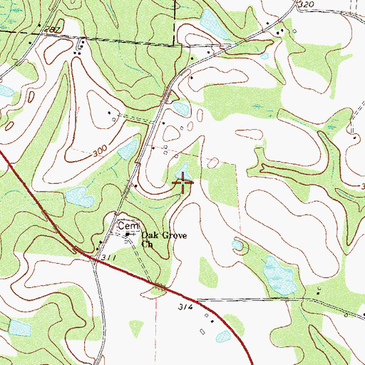 Topographic Map of Hand Lake, GA
