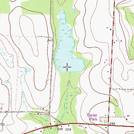 Topographic Map of Burton Lake Dam, GA
