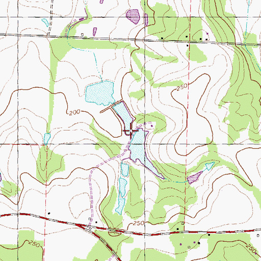 Topographic Map of Bryan Lake, GA