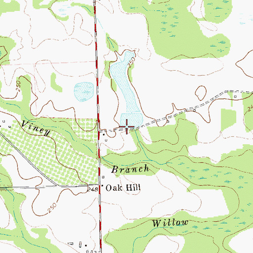 Topographic Map of Suddeth Lake Dam, GA