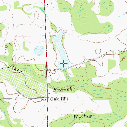 Topographic Map of Suddeth Lake, GA
