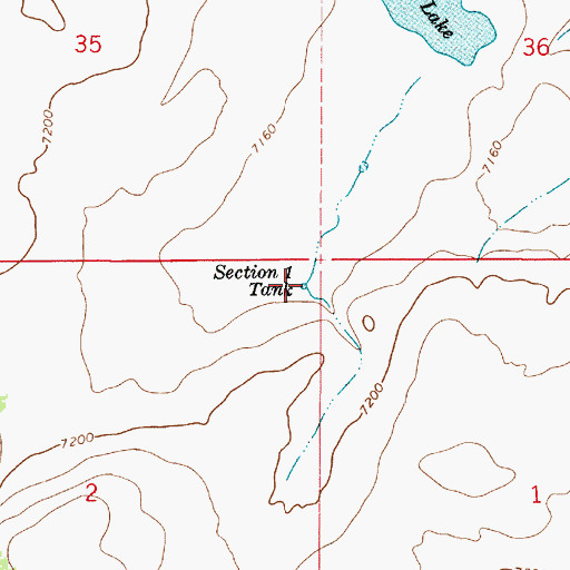 Topographic Map of Section One Tank, AZ