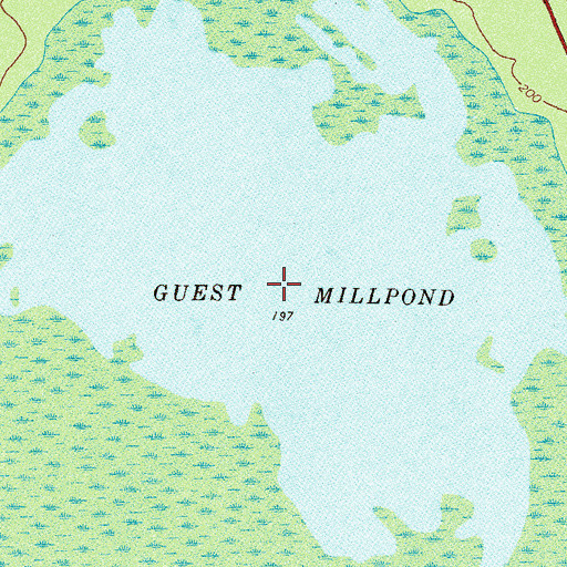 Topographic Map of Guest Millpond Dam, GA