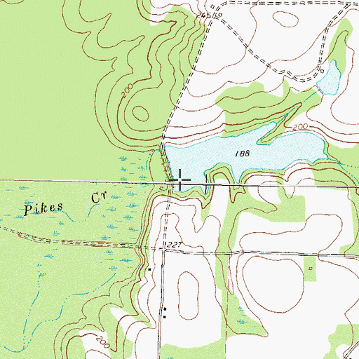 Topographic Map of Saunders Lake Dam, GA