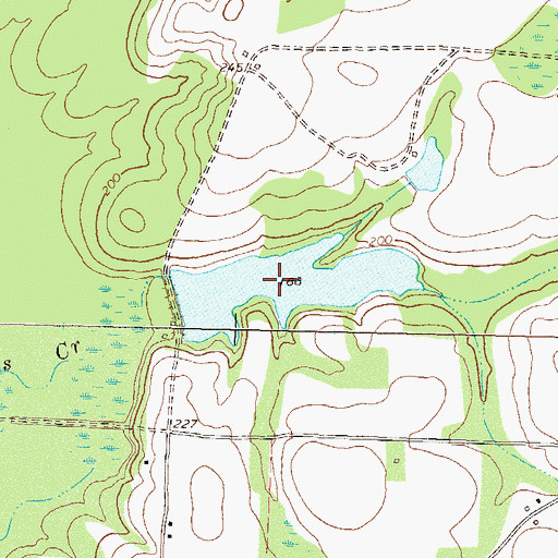 Topographic Map of Saunders Lake, GA