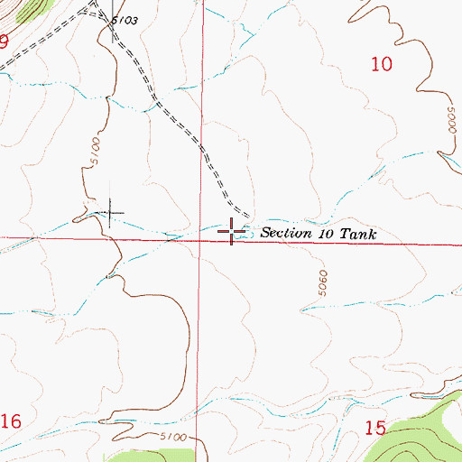 Topographic Map of Section Ten Tank, AZ