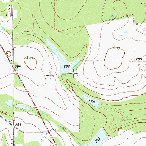Topographic Map of Rich Lake Dam, GA