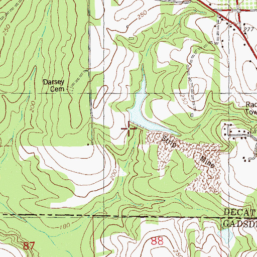 Topographic Map of Dubarco South Lake Dam, GA