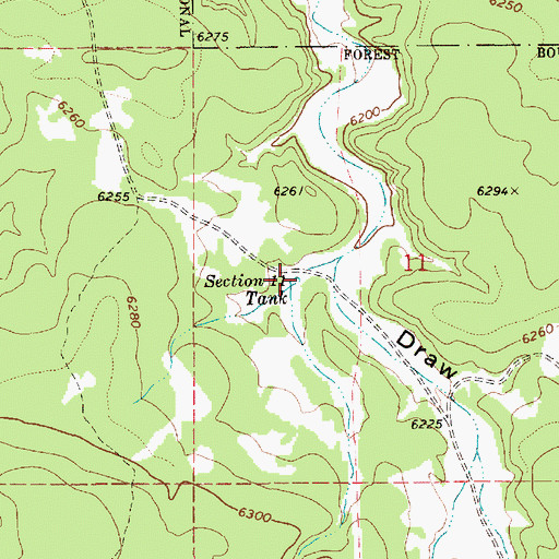 Topographic Map of Section Eleven Tank, AZ