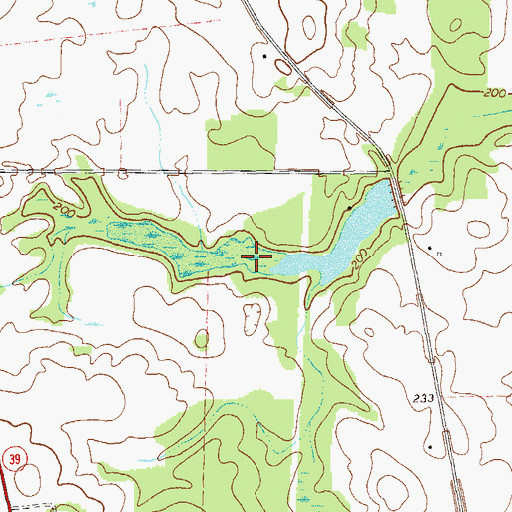 Topographic Map of Bridges Lake, GA