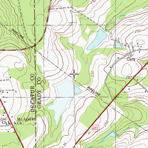 Topographic Map of Sugar Plum Lake Dam, GA